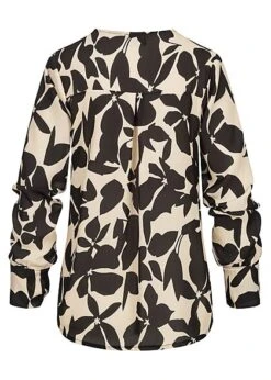 Styleboom Fashion Damen Bluse Chiffonbluse V-Neck Schwarz Camel Braun -ModeWelt Verkäufe 21106894 1