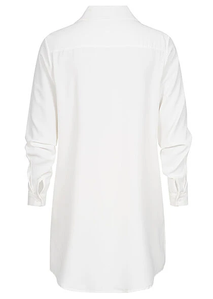Seventyseven Lifestyle Damen Longform Bluse Mit Knopfleiste Weiss 5 Seventyseven Lifestyle Damen Longform Bluse Mit Knopfleiste Weiss – Bild 3
