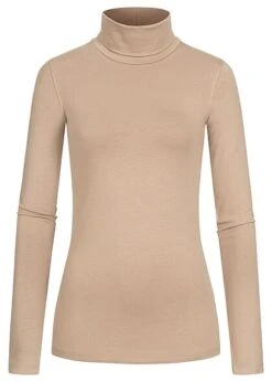 JJXX Damen NOOS Leichter Longsleeve Rollkragenpullover Dune Beige