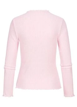 ONLY Damen NOOS Longsleeve Ribbed Pullover Mit Frill-Saum Rosa -ModeWelt Verkäufe 21110172 1