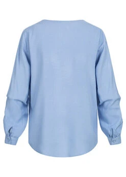 JACQUELINE DE YONG JDY By ONLY Damen NOOS V-Neck Langarm Viskose Bluse Vokuhila Della Robbia Blau -ModeWelt Verkäufe 21110209 2