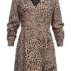 Vero Moda Damen NOOS V-Neck Viskose Kleid Mit Animal Print Fossil Braun 1 Vero Moda Damen NOOS V-Neck Viskose Kleid Mit Animal Print Fossil Braun -ModeWelt Verkäufe 21110298