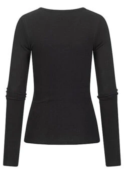 JJXX Damen NOOS Ribbed Longsleeve Leichter Pullover Schwarz -ModeWelt Verkäufe 21110382 1
