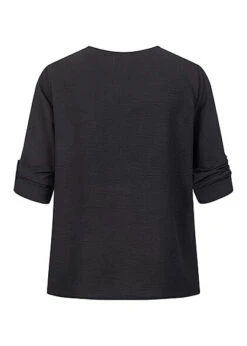 Cloud5ive Damen Turn-Up Blusen Shirt Mit Raffdetail Am Kragen Schwarz 7 Cloud5ive Damen Turn-Up Blusen Shirt Mit Raffdetail Am Kragen Schwarz -ModeWelt Verkäufe 21116991 2