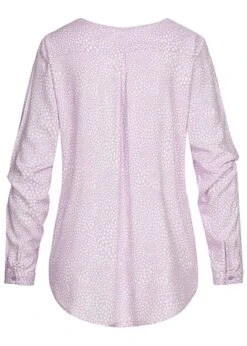 VILA Damen NOOS V-Neck Viskose Bluse Punkte Muster Vokuhila Pastel Lilac -ModeWelt Verkäufe 21120785 2