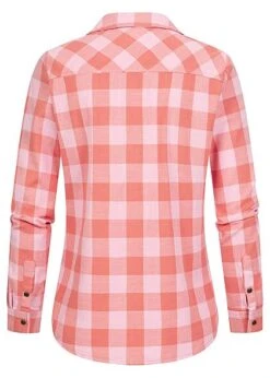 ONLY Damen Langarm Blusen Hemd Knopfleiste Karo Muster 2 Brusttaschen Sand Beige Pink -ModeWelt Verkäufe 22010053 2