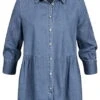 ONLY Damen Denim Blusenshirt Mit Knopfleiste Vokuhila Hell Medium Blau -ModeWelt Verkäufe 22010084