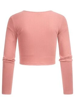 ONLY Damen Cropped Struktur Longsleeve Mit Deko Knopfleiste Rosette Rot -ModeWelt Verkäufe 22010332 1