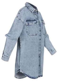 ONLY Damen NOOS Overzied Denim Blusen Shirt Mit 2 Brusttaschen Medium Blau Denim -ModeWelt Verkäufe 22010338 3