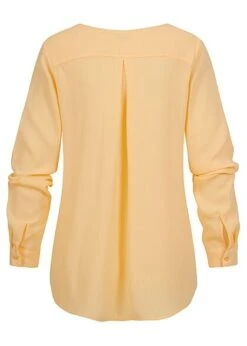 VILA Damen NOOS Leichte V-Neck Langarm Bluse Vokuhila Golden Haze Gelb -ModeWelt Verkäufe 22010383 2