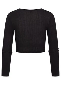 Vero Moda Damen Ribbed V-Neck Crop Top Longsleeve Deko Knöpfe Schwarz 5 Vero Moda Damen Ribbed V-Neck Crop Top Longsleeve Deko Knöpfe Schwarz -ModeWelt Verkäufe 22010440 1