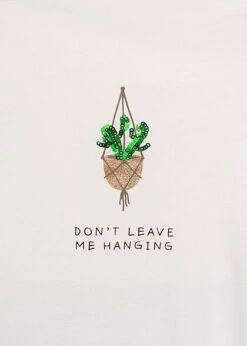 ONLY Damen T-Shirt Mit Glitzer Pailletten Kaktus Print Hangig Spruch Bright Weiss -ModeWelt Verkäufe 22010499 2