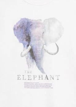 ONLY Damen T-Shirt Mit The Elephant Print Bright Weiss Blau Silber -ModeWelt Verkäufe 22010502 2