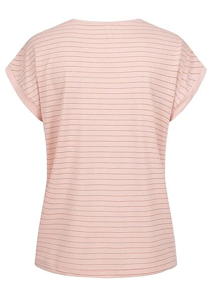 ONLY Damen Viskose Lurex Shirt M. Leichten Flügelärmeln Glitzer Streifen Peach Whip 4 ONLY Damen Viskose Lurex Shirt M. Leichten Flügelärmeln Glitzer Streifen Peach Whip – Bild 2