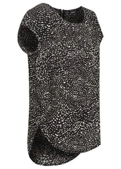 ONLY Damen NOOS Blusen Top Vokuhila Punkte Muster Zipper Hinten Schwarz Beige -ModeWelt Verkäufe 22010536 1