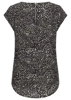 ONLY Damen NOOS Blusen Top Vokuhila Punkte Muster Zipper Hinten Schwarz Beige -ModeWelt Verkäufe 22010536 2