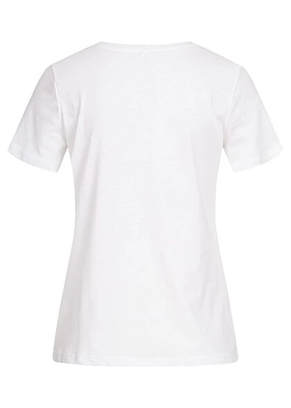 ONLY Damen Basic T-Shirt Mit Print Amore Bright Weiss Rot 4 ONLY Damen Basic T-Shirt Mit Print Amore Bright Weiss Rot – Bild 2
