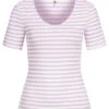 JACQUELINE DE YONG JDY By ONLY Damen NOOS T-Shirt Mit V-Neck Und Streifen Lila Weiss