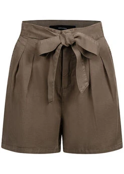 Vero Moda Damen NOOS Sommer Shorts Hose Mit Bindegürtel Bungee Cord Braun