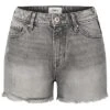 ONLY Damen Jeans Shorts Kurze Hose Im Destroyed Look 5 Pockets Grau Denim