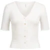 ONLY Damen Bluse Top Mit Knopfleiste Und Frilldetails Weiss -ModeWelt Verkäufe 22030240