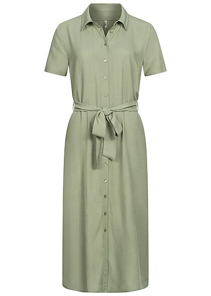 JACQUELINE DE YONG JDY By ONLY Damen Midi Hemdblusen Kleid Inkl. Bindegürtel Sea Spray Grün -ModeWelt Verkäufe 22030327