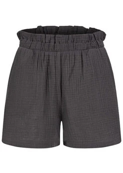 JACQUELINE DE YONG JDY By ONLY Damen Kurze Paperbag Sommershorts Mit 2-Pockets Dunkel Grau