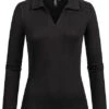 Pieces Damen Longsleeve Pullover Mit Kragen Und V-Neck Schwarz -ModeWelt Verkäufe 22030375