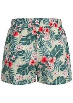 AIKI Damen Kurze Viskose Sommer Shorts Mit Tropical Print 2-Pockets Hell Grün -ModeWelt Verkäufe 22030462 2