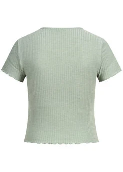 ONLY Damen NOOS Ribbed T-Shirt Mit Frilldetails Jadeite Grün 5 ONLY Damen NOOS Ribbed T-Shirt Mit Frilldetails Jadeite Grün -ModeWelt Verkäufe 22030624 1