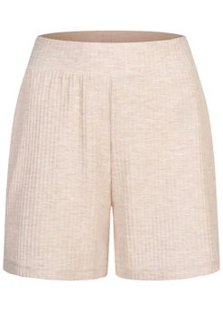 ONLY Damen High-Waist Struktur Sweat Shorts Pumice Stone Beige Melange