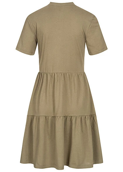 ONLY Damen Volant Kleid Kurzarm Und Knopfleiste Mermaid Grün 5 ONLY Damen Volant Kleid Kurzarm Und Knopfleiste Mermaid Grün – Bild 3