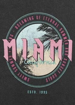 ONLY Damen T-Shirt Rundhals Mit Miami Print Schwarz Rosa -ModeWelt Verkäufe 22040084 2