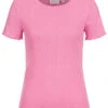 VILA Damen Frill T-Shirt Mit Leichtem Lochmuster Fuchsia Pink