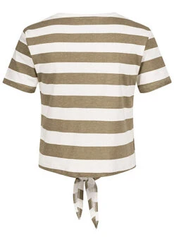 ONLY Damen T-Shirt Mit Knotendetail Und Streifen Grün Weiss 5 ONLY Damen T-Shirt Mit Knotendetail Und Streifen Grün Weiss -ModeWelt Verkäufe 22040258 1