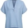 Vero Moda Damen T-Shirt Top Mit V-Neck Umschlagärmel Hell Blau Denim -ModeWelt Verkäufe 22040294