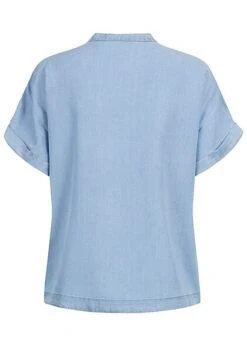 Vero Moda Damen T-Shirt Top Mit V-Neck Umschlagärmel Hell Blau Denim -ModeWelt Verkäufe 22040294 2
