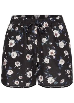 Vero Moda Damen Viskose Sommer Shorts Mit Blumen Print 2-Pockets Schwarz Weiss
