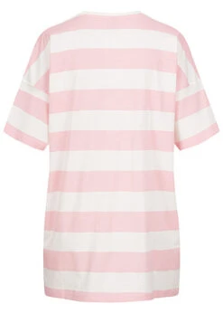 ONLY Damen Oversized T-Shirt Top Mit Streifen Parfait Pink Weiss -ModeWelt Verkäufe 22040410 1