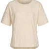 VILA Damen T-Shirt Top Strukturstoff Mit Blumenmuster Birch Beige -ModeWelt Verkäufe 22040451