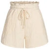 VILA Damen High Waist Shorts Strukturstoff Mit Blumenmuster Birch Beige -ModeWelt Verkäufe 22040454