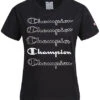 Champion Damen T-Shirt Mit Logo Print Schwarz Weiss -ModeWelt Verkäufe 22040497