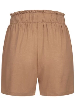 Pieces Damen High-Waist Frill Viskose Shorts Mit Tunnelzug 2-Pockets Tigers Eye Braun -ModeWelt Verkäufe 22040601 2