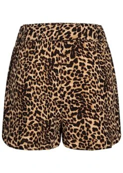 Pieces Damen High-Waist Shorts Mit Bindegürtel & Leo Print Schwarz Braun -ModeWelt Verkäufe 22040665 2