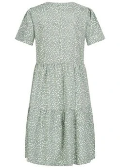ONLY Damen NOOS Kleid Mit V-Neck Und Kurzarm All Over Print Grün Weiss -ModeWelt Verkäufe 22040841 2