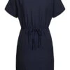 Cloud5ive Damen Kleid Mit Bindedetail Und 2-Pockets Navy Blau