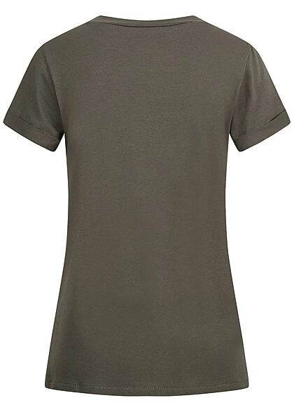 Styleboom Fashion Damen T-Shirt Mit Cat Mom Print Oliv Grün 4 Styleboom Fashion Damen T-Shirt Mit Cat Mom Print Oliv Grün – Bild 2