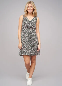 Cloud5ive Damen Leichtes Sommerkleid Mit Knopfleiste Blumen Print Schwarz Mc -ModeWelt Verkäufe 22048115 2