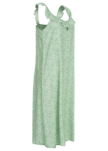 JACQUELINE DE YONG JDY By ONLY Damen Kleid Mit Dekorativem Rüschendetail Medium Grün Weiss 4 JACQUELINE DE YONG JDY By ONLY Damen Kleid Mit Dekorativem Rüschendetail Medium Grün Weiss – Bild 2