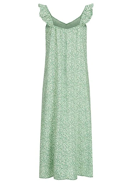 JACQUELINE DE YONG JDY By ONLY Damen Kleid Mit Dekorativem Rüschendetail Medium Grün Weiss 5 JACQUELINE DE YONG JDY By ONLY Damen Kleid Mit Dekorativem Rüschendetail Medium Grün Weiss – Bild 3